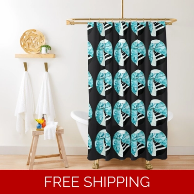 Le Studio Shower Curtain Black Piano Window Multi Logo Le Studio Shower Curtain Black Piano Window Multi Logo